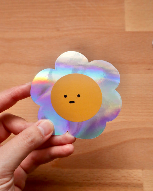 ・_・ Flower Holographic Die-cut Sticker