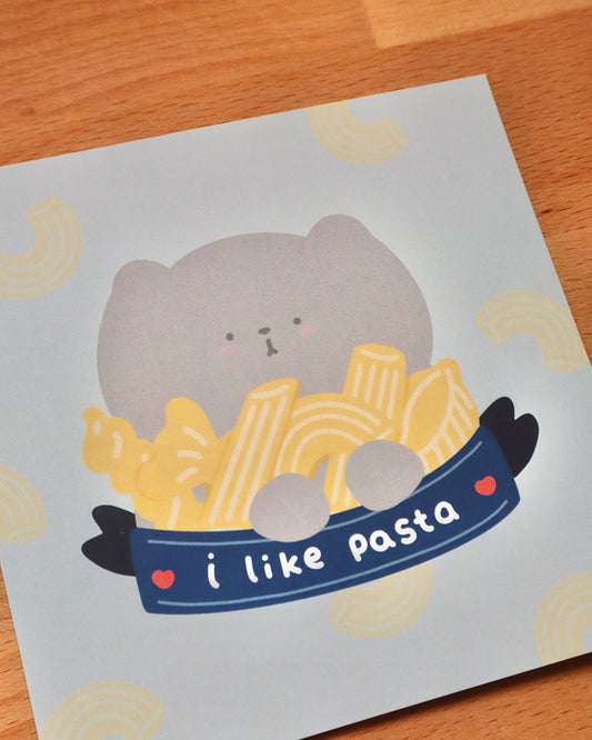 Pippin I Like Pasta Art Card Print