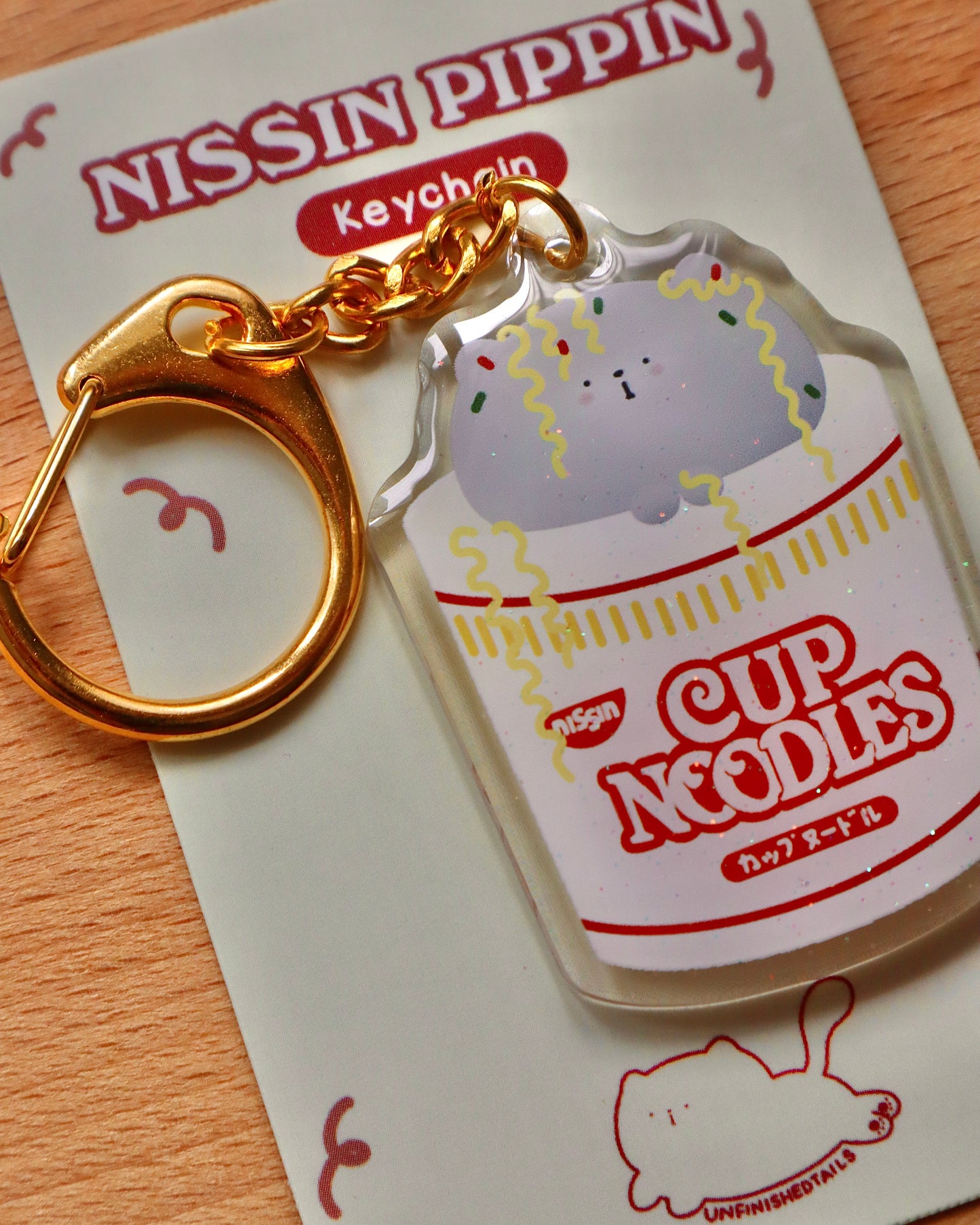 Pippin Cup Ramen Glitter Keychain