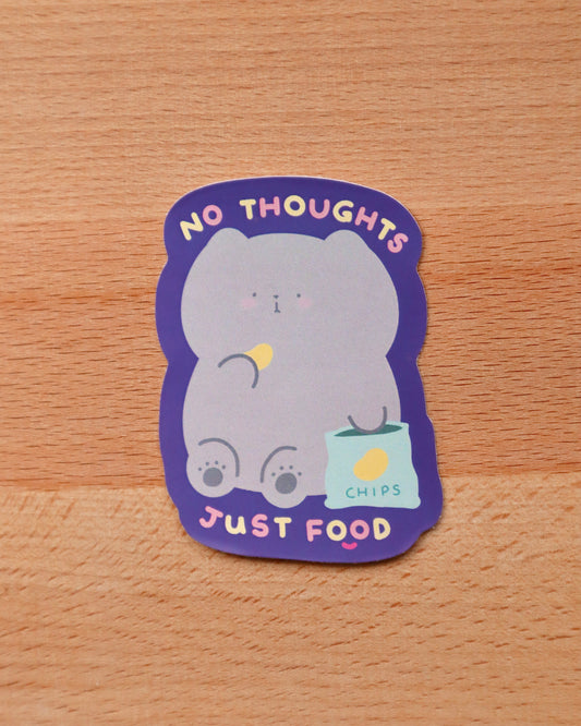 Pippin No Thoughts Just Food Die-Cut Sticker