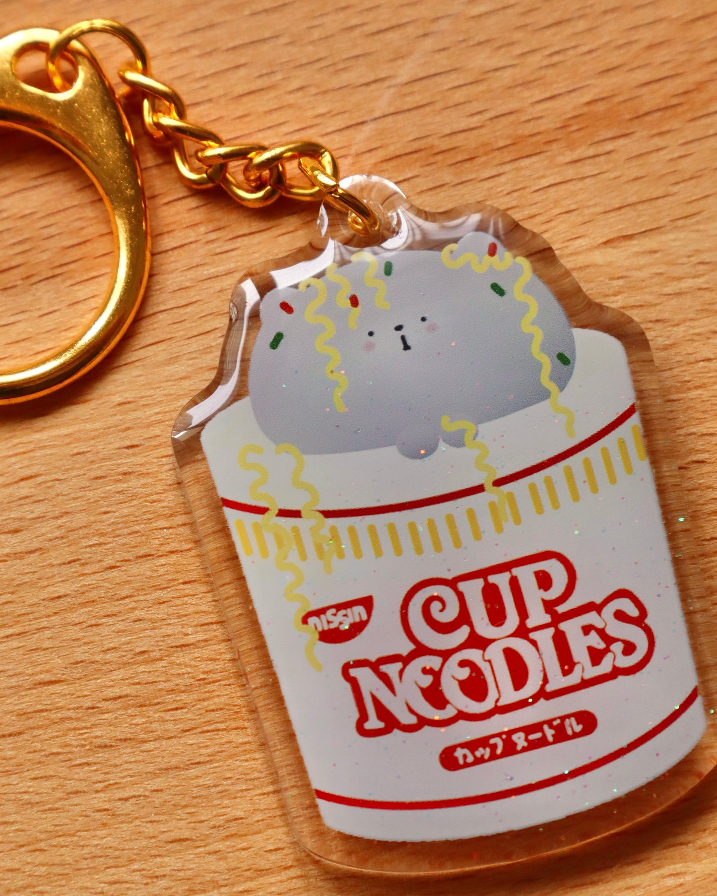 Pippin Cup Ramen Glitter Keychain