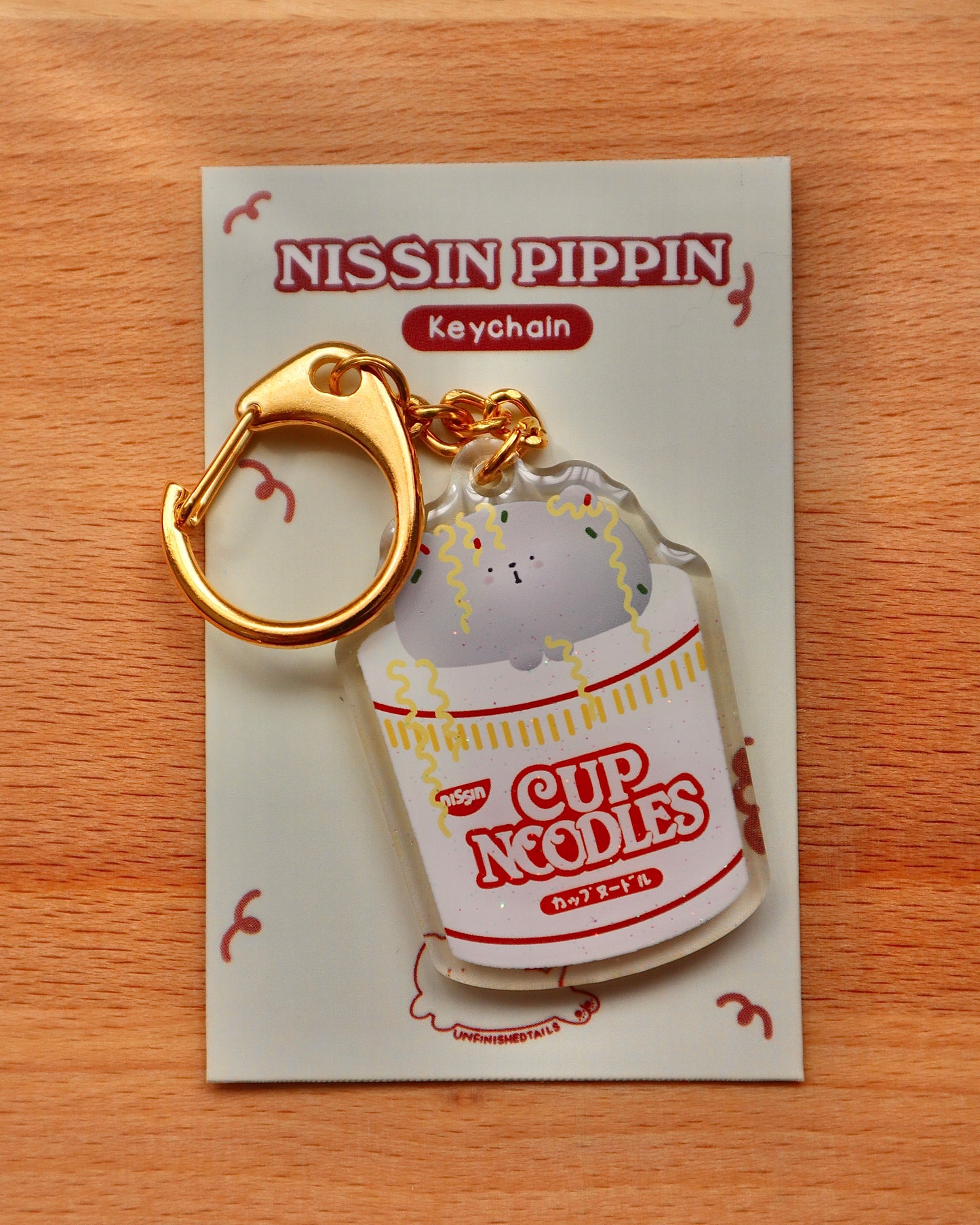 Pippin Cup Ramen Glitter Keychain