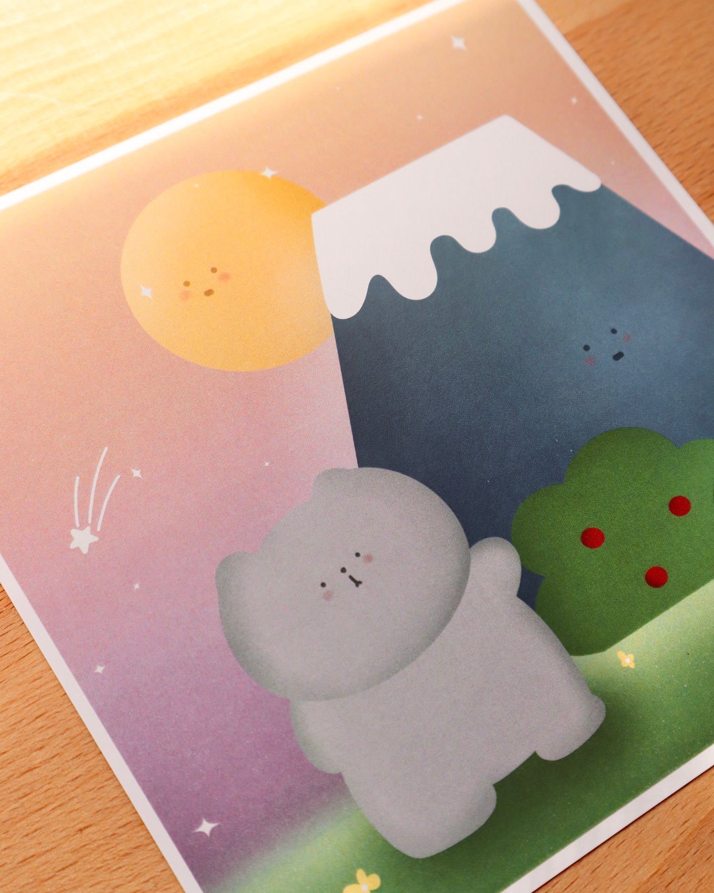 Pippin Visits Mt Fuji Art Card Print