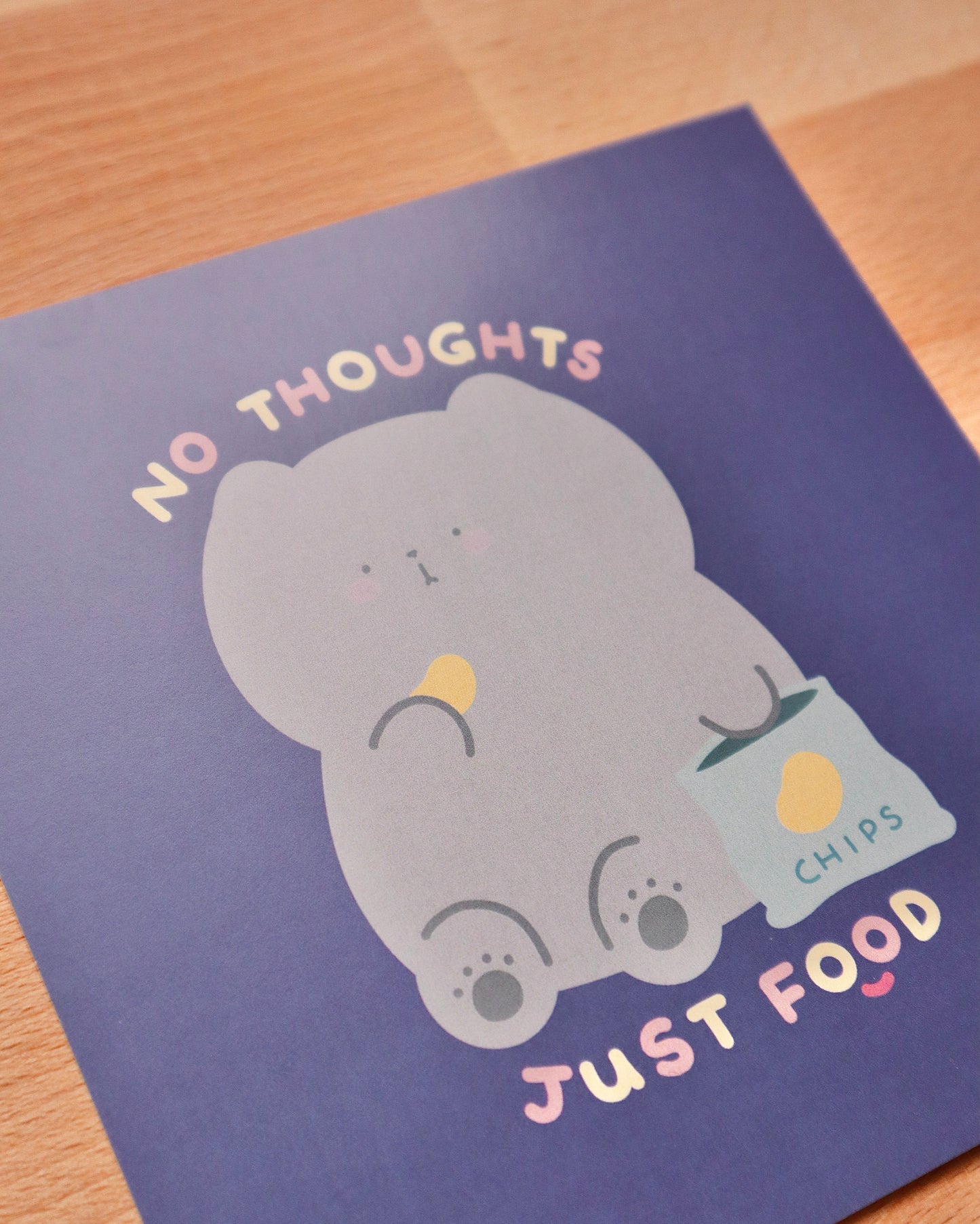 Pippin No Thoughts Just Food Art Card Print